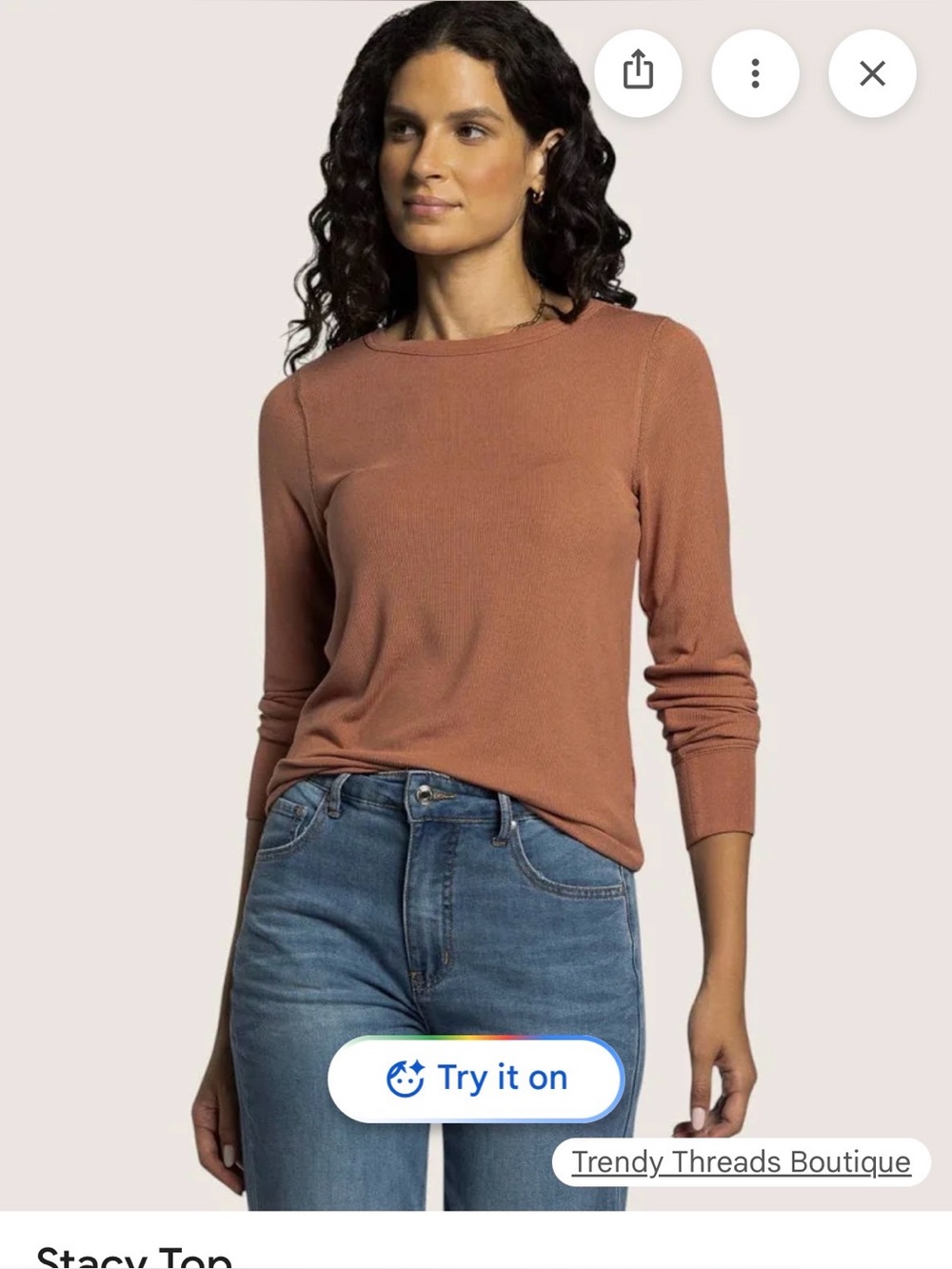 Thread & Supply Long Sleeve Tee in Brown ptp 17-24